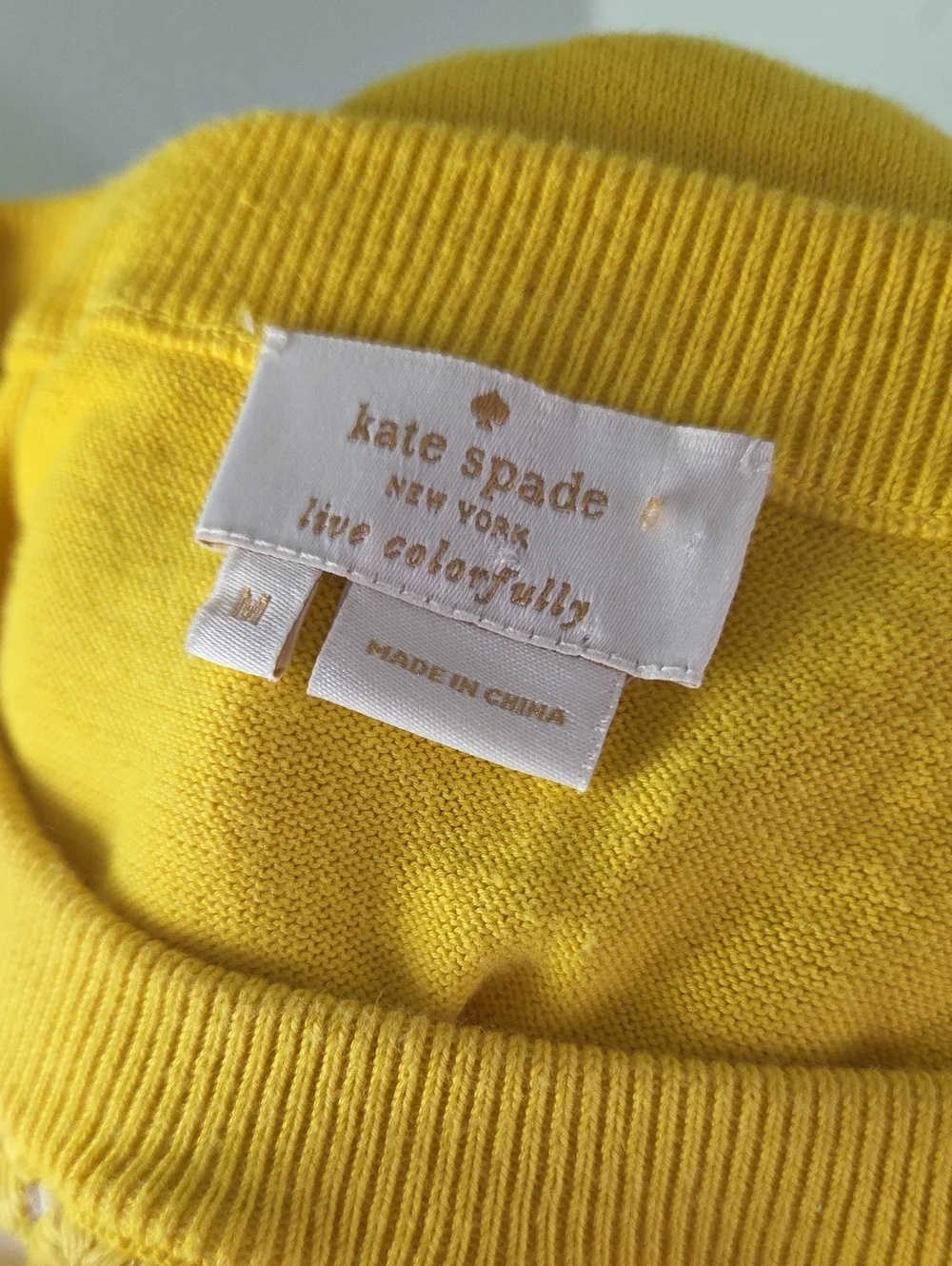 Kate Spade Mercy sweater Yellow, floral sheer